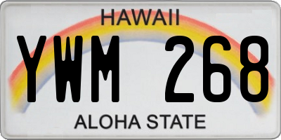 HI license plate YWM268
