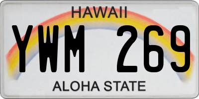 HI license plate YWM269