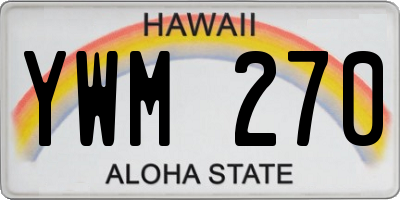 HI license plate YWM270