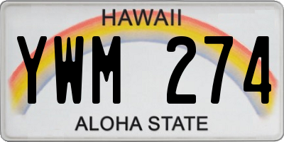 HI license plate YWM274