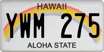HI license plate YWM275