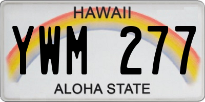 HI license plate YWM277