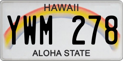 HI license plate YWM278