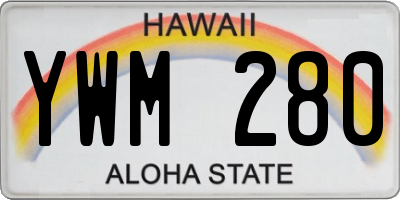 HI license plate YWM280