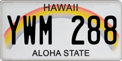 HI license plate YWM288
