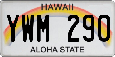 HI license plate YWM290