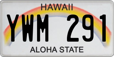 HI license plate YWM291