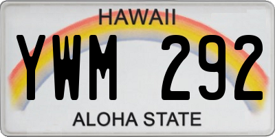 HI license plate YWM292