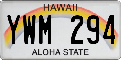 HI license plate YWM294