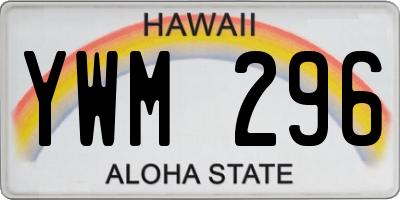 HI license plate YWM296
