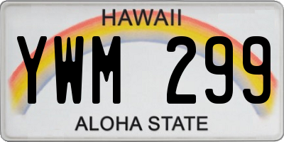 HI license plate YWM299