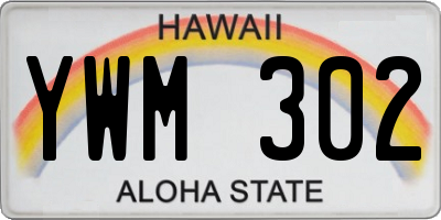 HI license plate YWM302