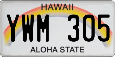 HI license plate YWM305