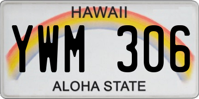 HI license plate YWM306