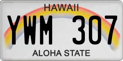 HI license plate YWM307