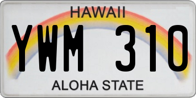 HI license plate YWM310