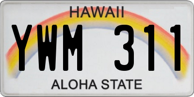 HI license plate YWM311