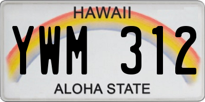 HI license plate YWM312