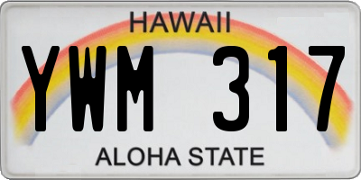 HI license plate YWM317