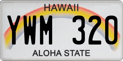 HI license plate YWM320