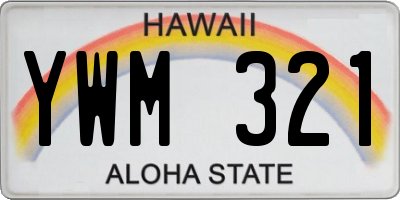 HI license plate YWM321