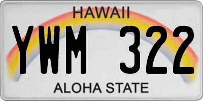 HI license plate YWM322