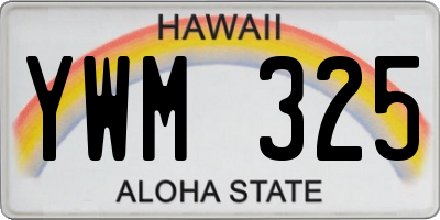 HI license plate YWM325