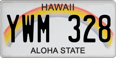 HI license plate YWM328
