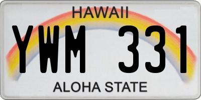 HI license plate YWM331