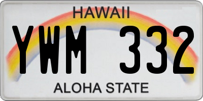 HI license plate YWM332
