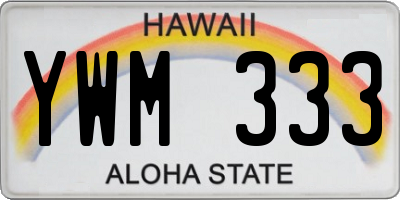 HI license plate YWM333