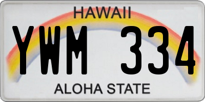 HI license plate YWM334