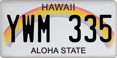 HI license plate YWM335