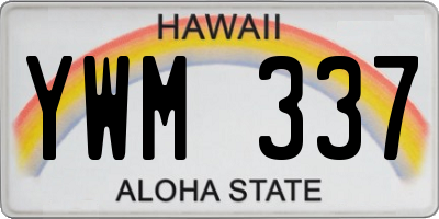 HI license plate YWM337
