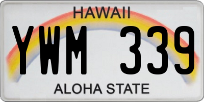 HI license plate YWM339