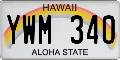 HI license plate YWM340