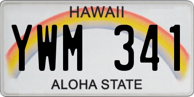 HI license plate YWM341