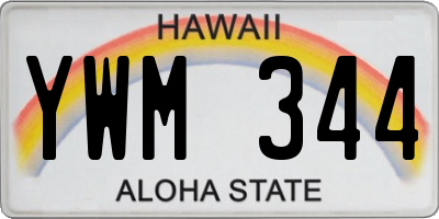 HI license plate YWM344