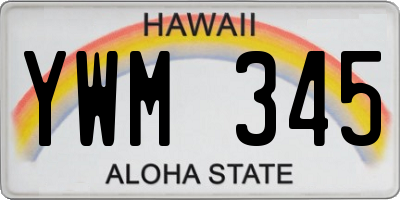 HI license plate YWM345