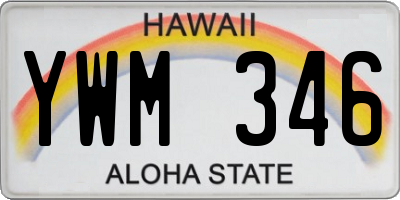 HI license plate YWM346