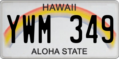 HI license plate YWM349