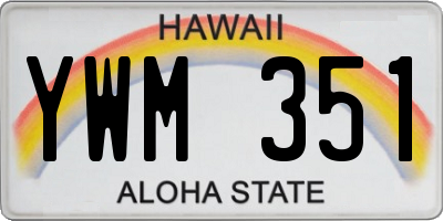 HI license plate YWM351