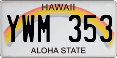 HI license plate YWM353
