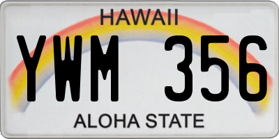 HI license plate YWM356