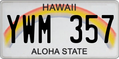 HI license plate YWM357