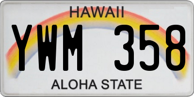 HI license plate YWM358