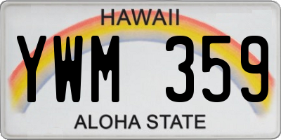 HI license plate YWM359