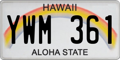 HI license plate YWM361