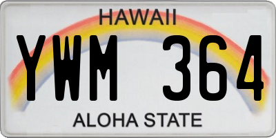 HI license plate YWM364