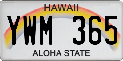 HI license plate YWM365